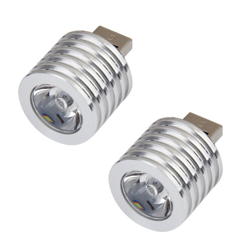 2X Aluminum 3W USB LED Lamp Socket Spotlight Flashlight White Light 1