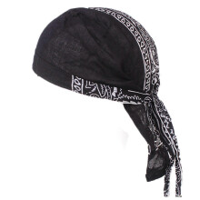 (10pcs, Black) Cotton Pirate Hat Elastic Adjustable Cap Men Women Outdoor Sport Bandana Cycling Headscarf One Size