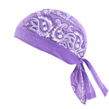 (1PCS, Light Purple) Cotton Pirate Hat Elastic Adjustable Cap Men Women Outdoor Sport Bandana Cycling Headscarf One Size