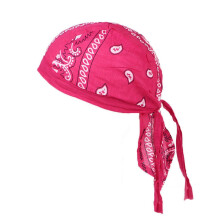 (1PCS, Rose Red) Cotton Pirate Hat Elastic Adjustable Cap Men Women Outdoor Sport Bandana Cycling Headscarf One Size