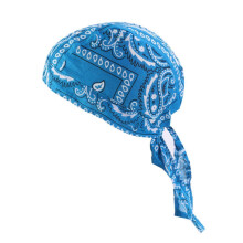 (10pcs, Lake Blue) Cotton Pirate Hat Elastic Adjustable Cap Men Women Outdoor Sport Bandana Cycling Headscarf One Size
