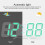(pink) Digital 3D LED Big Wall Desk Alarm Clock Snooze 12/24 Hours Auto Brightness USB 5