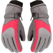 (L, Gray) Gloves Ski Outdoor Windproof Waterproof Fleece Thick Warm Gloves