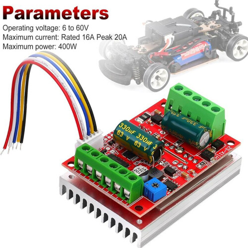 6-60V 400W BLDC Three-Phase Brushless Motor Controller PWM 12V 24V 48V with Forward/Reverse/Stop/Brake Function 1