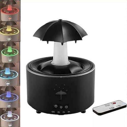(EU Header, Black) Umbrella Humidifier, Umbrella Diffuser with Rain Effect 1