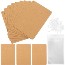 1Set Duurzame Kraftpapier Sieraden Kaarten Oorbellen Opbergset