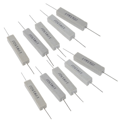 10 Pcs 10W Watt 15 Ohm 5% Wirewound Ceramic Cement Resistor 1