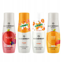 4 Sodastream sirupper Skovfrugter + Mirinda + Mirinda Zero + Orange Mango
