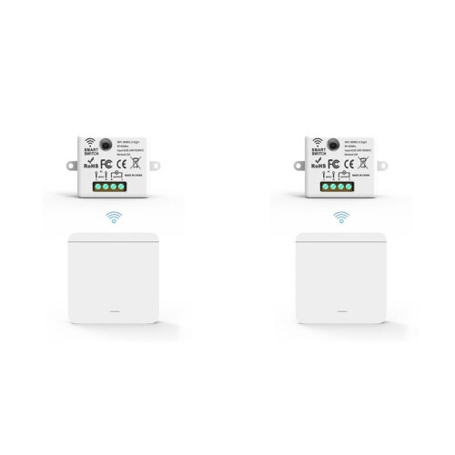 2X Wireless Light Wall  RF 433Mhz Relay Receiver with 1x1Gang Panel  LED Remote Control for LED Lamp 1