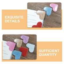 6St Decoratieve PU Hart Bookmarks Met Glitter Voor Leesliefhebbers