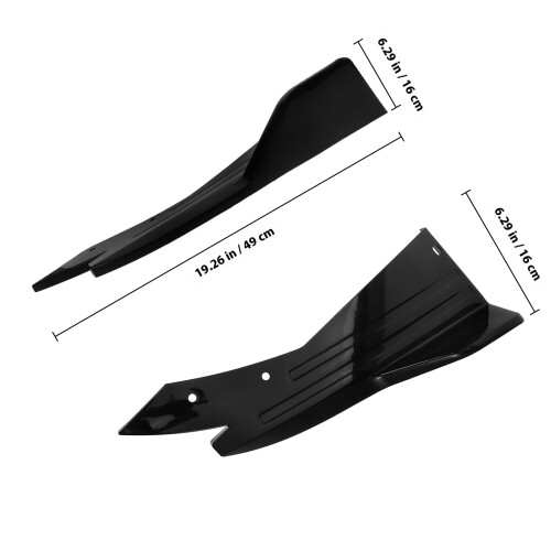 1Paar Duurzame Zwarte Achterspoiler Diffuser Voor Auto 1