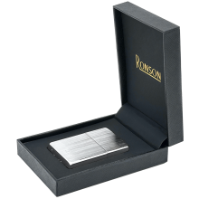 RONSON VERTIKAL FORKROMET BØRSTET Benzinlighter