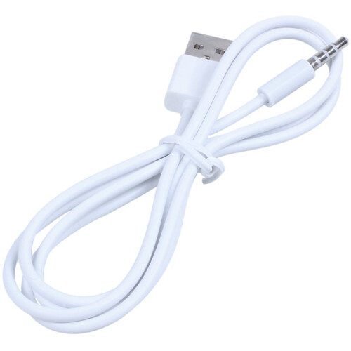 3pcs 3.5mm Plug Audio AUX to USB 2.0 Plug Adapter Charging Cable 1M White 1