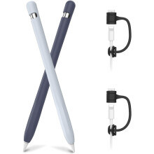 2x ETUI TIL APPLE PENCIL 1-GEN SKRIDSIKKER SILIKONE GRÅ