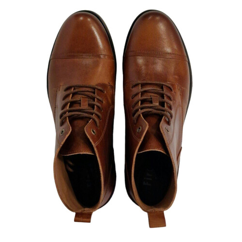 (8 UK, Tan) Firetrap Mens Focus Leather Block Heel Boots 1
