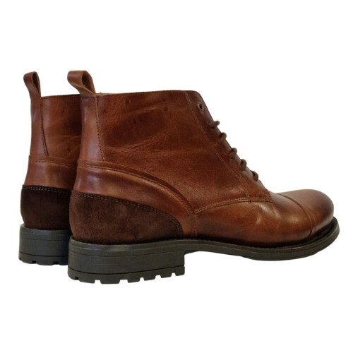 (11 UK, Tan) Firetrap Mens Focus Leather Block Heel Boots 1