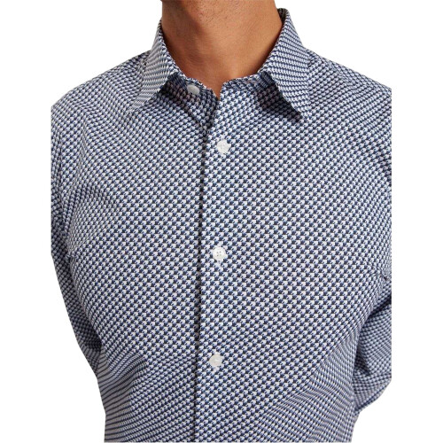 Ted Baker (XL, Navy) Ted Baker Mens Geometric Pattern Shirt 2