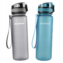 2x Aquaphor City 0,5L filterflaske vandflaske, grå og blå