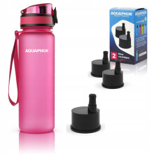Aquaphor City filterflaske 500 ml + 3 filtre, lyserød