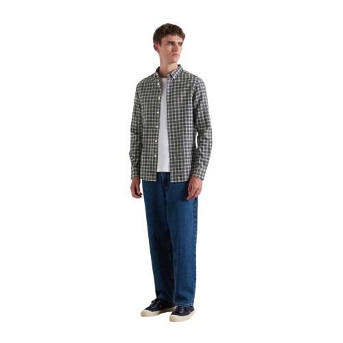 Farah (L, Charcoal Marl) Farah Mens Milners Checked Shirt 1