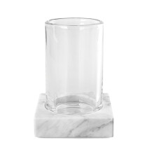 Q-BATH PREMIUM DECOR 1520 carrara marmor + glas badeværelseskrus