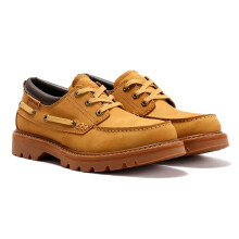 (, ) Caterpillar Colorado Boat Lo Leather Men's Honey Buckskin Lace-Up Shoes