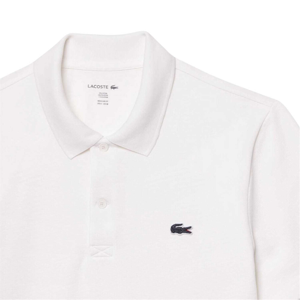 Lacoste (S, White) Mens Chest Logo Regular Polo Shirt