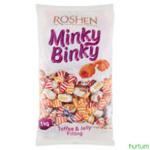 ROSHEN MINKY BINKY JELLIES MED TOFFEEFYLD 1 KG EMBALLAGE