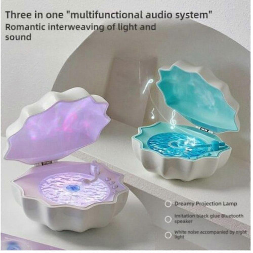 (blue) Moana Shell Speaker,Moana Light up Bluetooth Shell Speaker,Light up Sea Shell 2