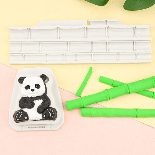 2St Multifunctionele Panda Silicone Mallen Voor Cake En 2