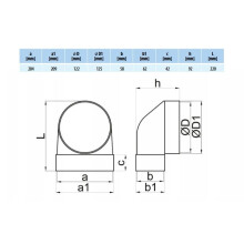 FLADT VENTILATIONSBÆND 204x60 fi125 VENTILATIONSÅBNINGER 540