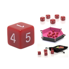 1,6 cm RPG rød sekssidet D6 terning