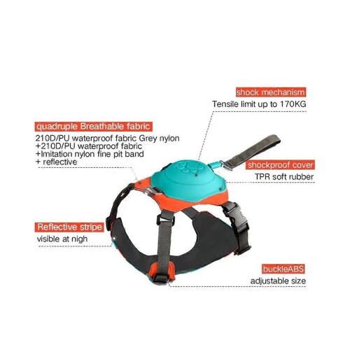 (S)2-In-1 No Pull Dog Harness with Retractable Leash,Automatic Anti Burst Impact Function,Adjustable Br 1