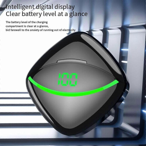 Auricolare Bluetooth wireless semi-in-ear con display digitale bianco 1