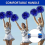 (Όλα μπλε) 4 τεμάχια πομ πομ για cheerleading στολή γυναικών, 2 ζευγάρια πομ πομ 5