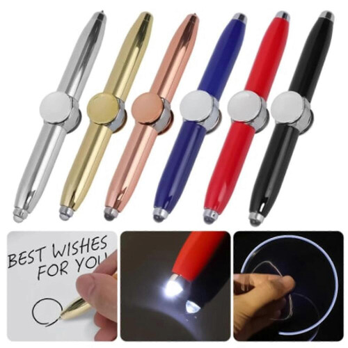 (Μαύρο) Στυλό Fidget Spinning για να βοηθήσει στη μείωση του στρες με ΔΕΠΥ, στυλό 2