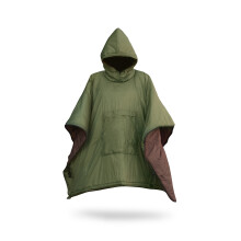 Poncho OFFLANDER med kompressionspose camping isoleret vandtæt grøn-brun