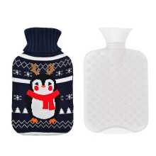 (penguin) 2l Rubber Hot Water Bottle With Cover For Pain Relief Hot Bag Pack For Menstrual Cramps