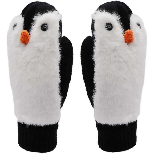 Γυναικεία γάντια Penguin με γάντι, ζεστή επένδυση, άνετο πλεκτό, χνουδωτό, γά 2