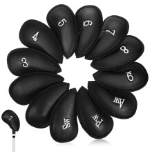 12St Ijzeren Covers Golf Clubs Universeel PU Leer Zwart