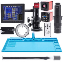 Professionelt digitalt mikroskop 10A med Red Lagoon-kamera og 10A-2MP display med 2MP kamera + TE-506 base + 8 tommer