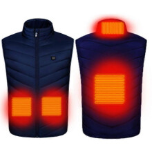 (XL, BLUE 4AREAS) EVAGO Suitable For Snowy Days Heated Vest for Men and Women ,Heated Jacket Winter Heating Vest Hunting