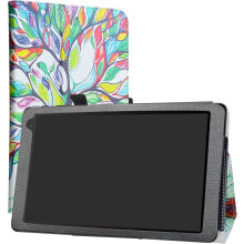 TABLET-ETUIS MED FLIP TIL ALCATEL 1T 10" 8082 FOLDBART FARVERIGT TRÆ