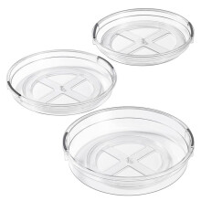 3 Pack Lazy Susan Organizer,Clear Lazy Susan Turntable Organizer for Cabinet,Kitchen,Pantry,Rotating Spice Organization