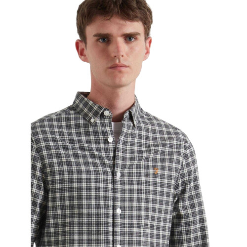 Farah (M, Charcoal Marl) Farah Mens Milners Checked Shirt 2