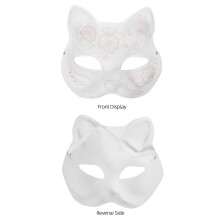 Ongeverfd Kattenmasker Papier Voor Halloween En Feestdecor