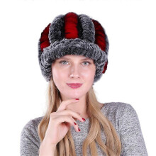 (1) EVAGO Women's Rex Rabbit Fur Knited Baseball Caps