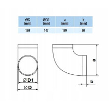 Rund albue 150 mm, 90 graders ventilation, VENTILATIONER 690