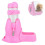 (Pink) Hamster Water Bottle,pet Automatic Drinking Bottle With Food Container 2