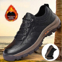 (Black, 41) EVAGO Outdoor Mountaineering Shoes New Style Warm And Waterproof Men's Shoes Pu Leather Slip Resistant